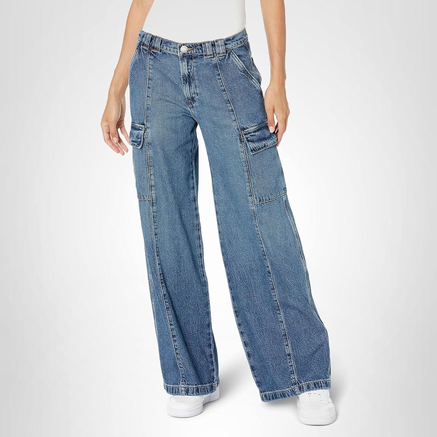 image:imageHudson Womens MidRise Utility Wide Leg CargoDeep Blue