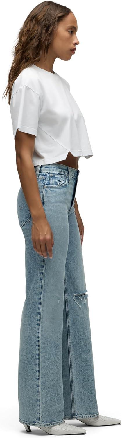 image:imageHudson Womens Rosie High Rise Wide Leg JeanRider Destructed