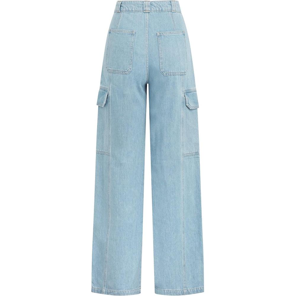 image:imageHUDSON Womens High Rise Wide Leg Cargo JeanSpring Indigo
