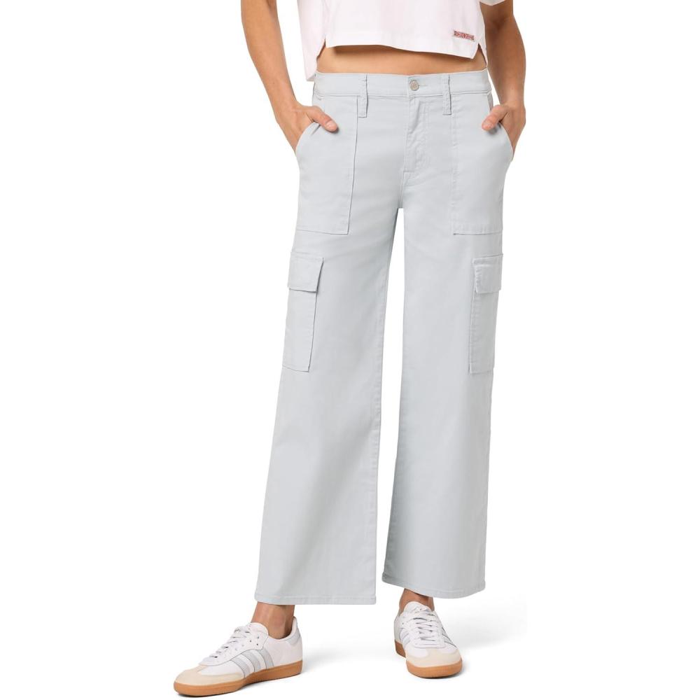 image:imageHUDSON Womens Rosalie High Rise Wide Leg Cargo Ankle PantLight Grey