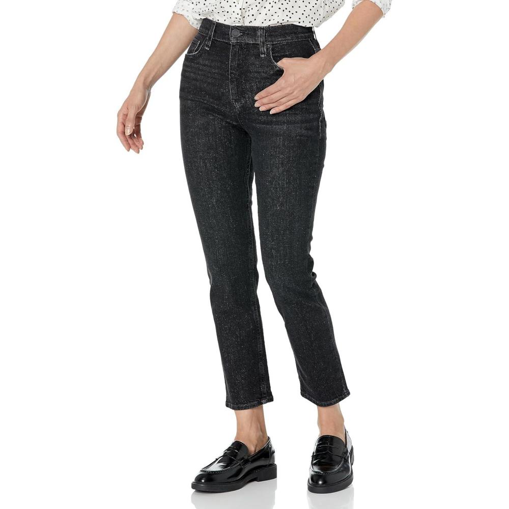 image:imageHudson Womens Harlow Ultra High Rise Ankle Cigarette JeanDark Raven
