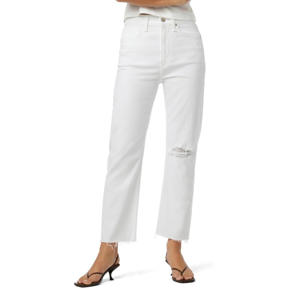 image:imageHudson Womens Jade High Rise Straight Loose Fit Crop JeanTorn White