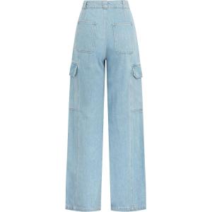 HUDSON Womens High Rise Wide Leg Cargo Jean(Spring Indigo)
