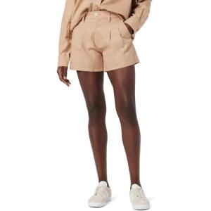 HUDSON Women’s Mid Rise Pleated Short(Tobacco Brown)