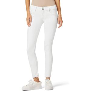 Hudson Womens Collin Mid Rise Skinny Jean, with Back Flap Pockets(White)