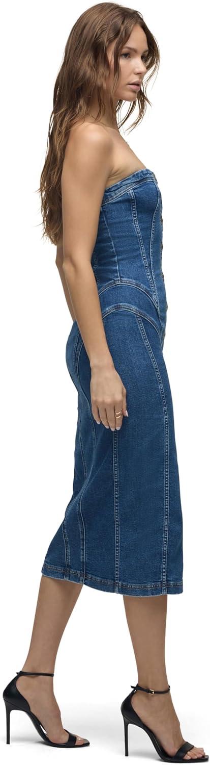 image:imageHUDSON Womens Strapless Seamed Midi DressCupcake
