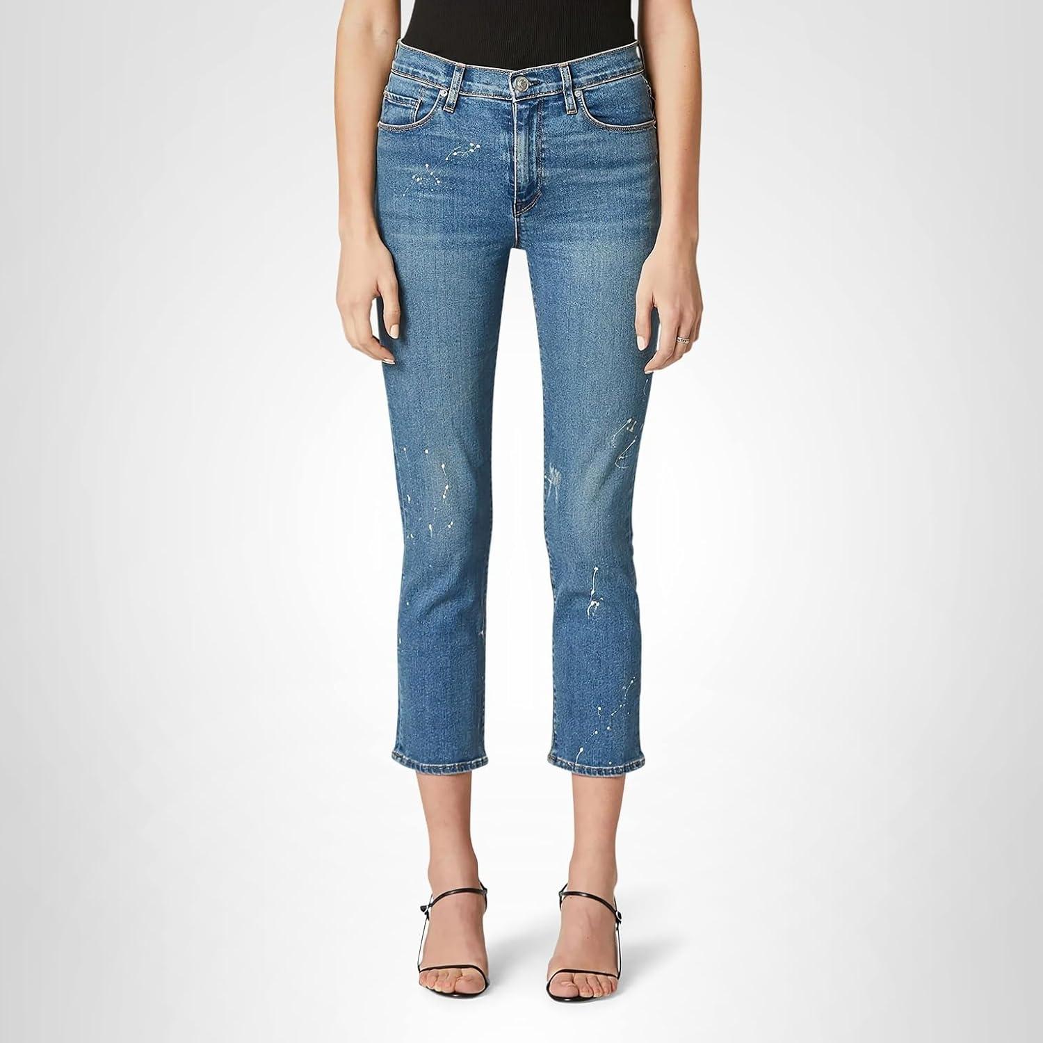 image:imageHUDSON Jeans Womens Barbara High Rise Cropped Straight Leg JeanBalance