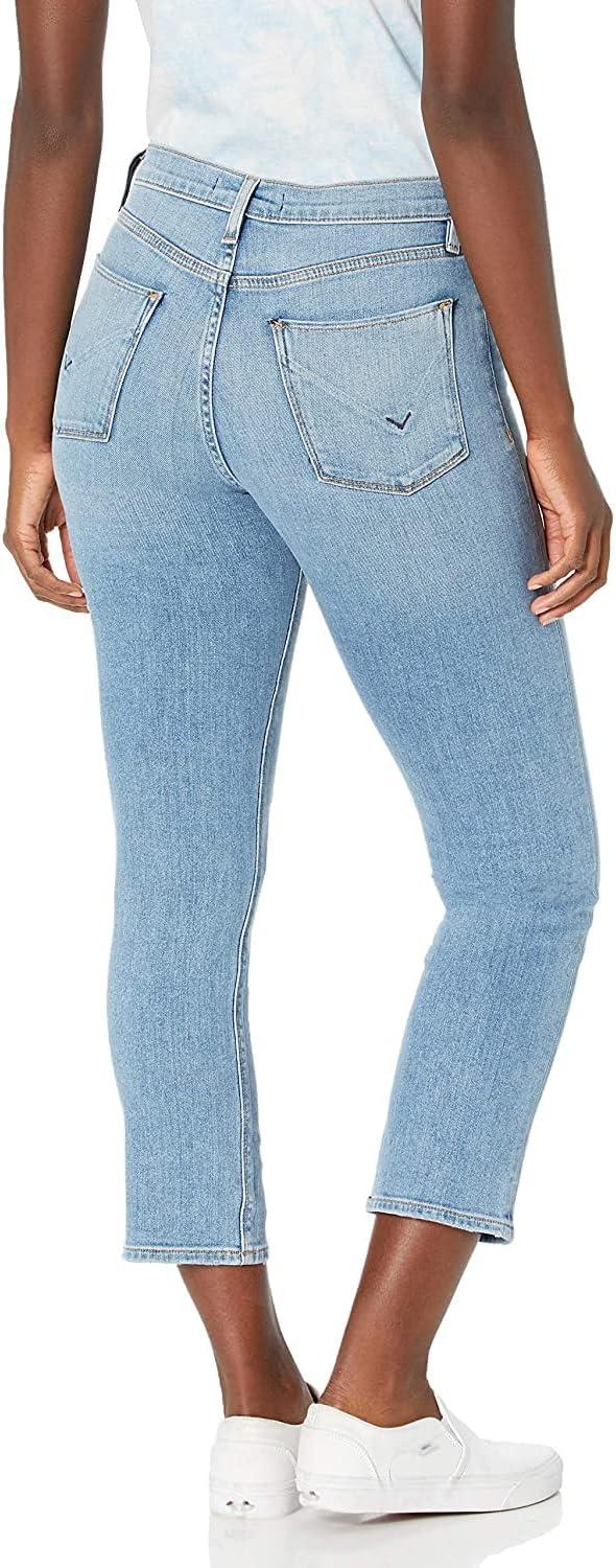 image:imageHUDSON Jeans Womens Barbara High Rise Cropped Straight Leg JeanLights on
