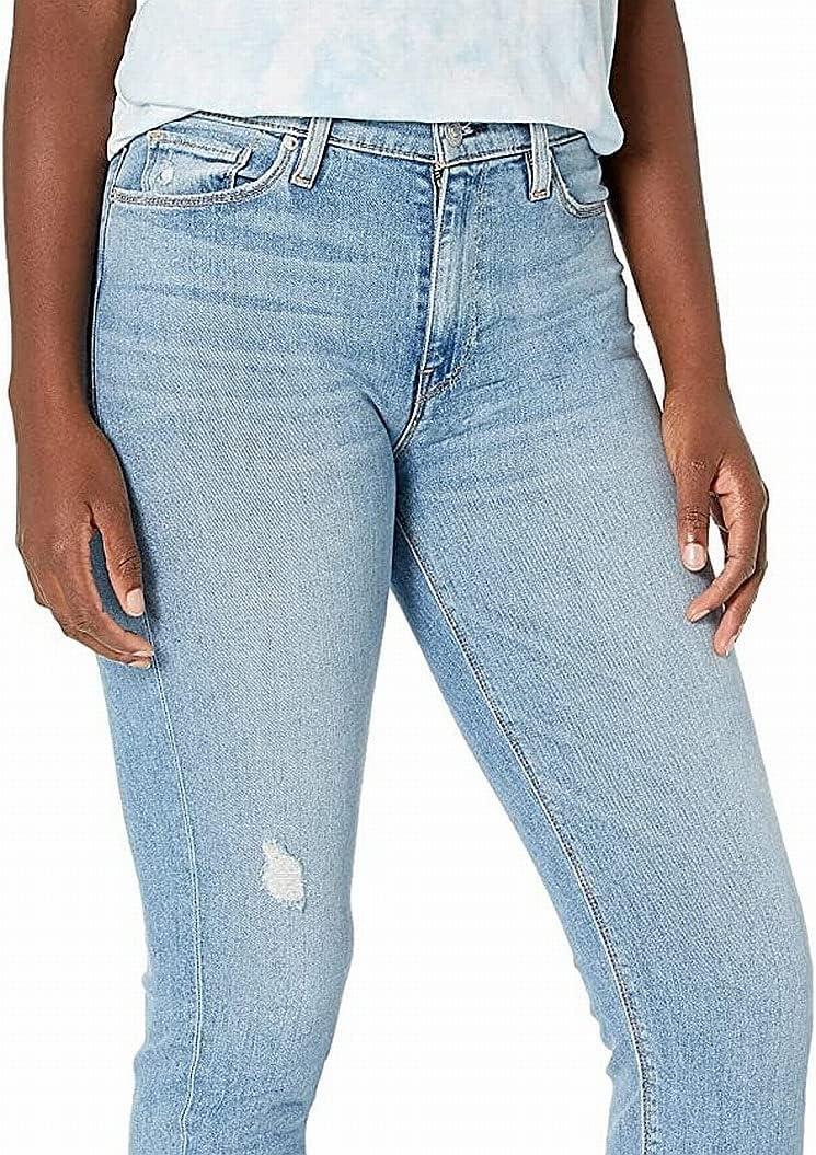 image:imageHUDSON Jeans Womens Barbara High Rise Cropped Straight Leg JeanLights on