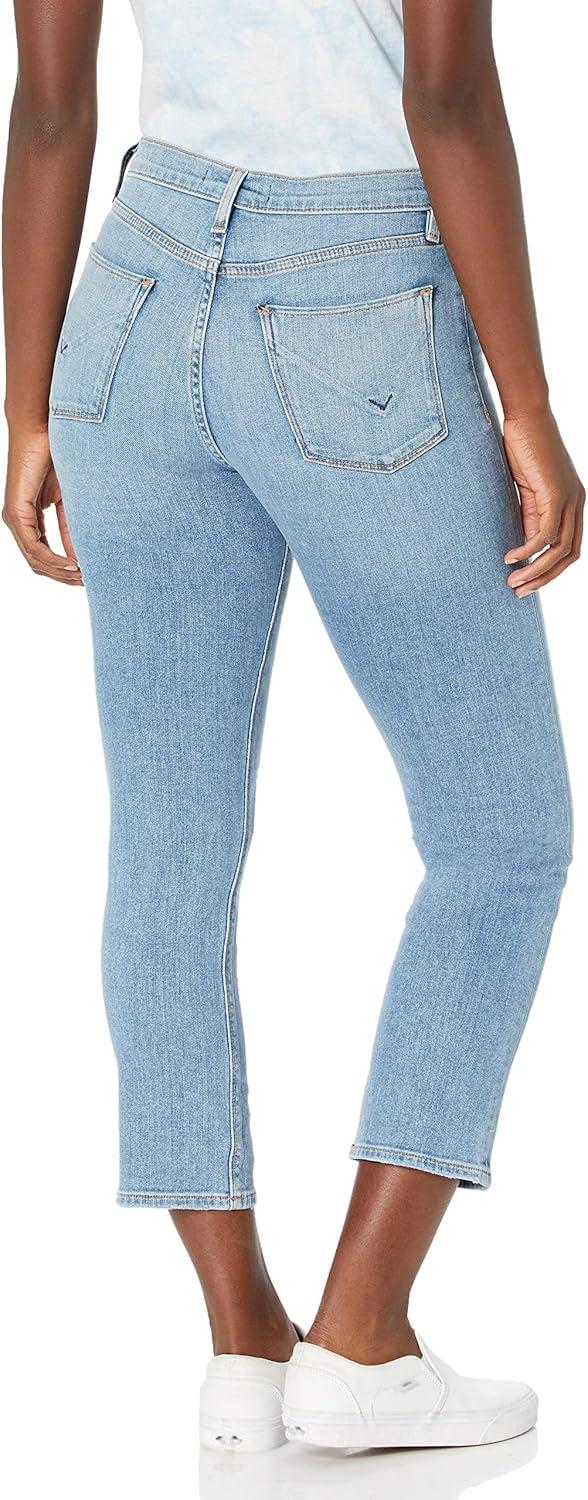 image:imageHUDSON Jeans Womens Barbara High Rise Cropped Straight Leg JeanLights on