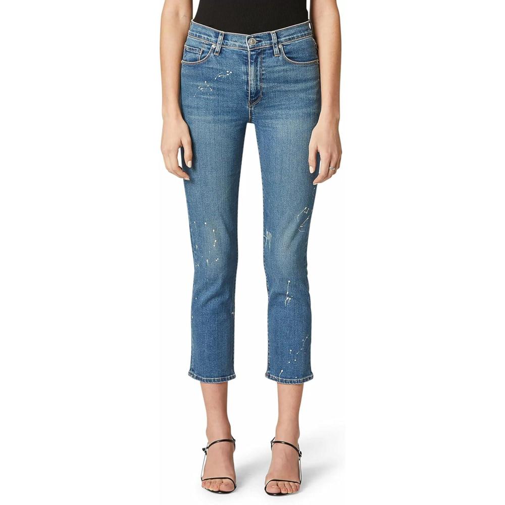 image:imageHUDSON Jeans Womens Barbara High Rise Cropped Straight Leg JeanBalance