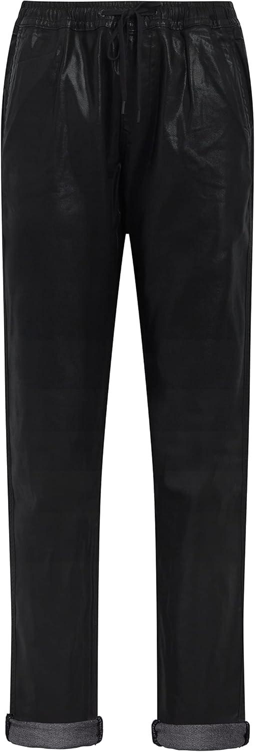 image:imageHUDSON Womens Lounge Track PantCoated Black Beaut