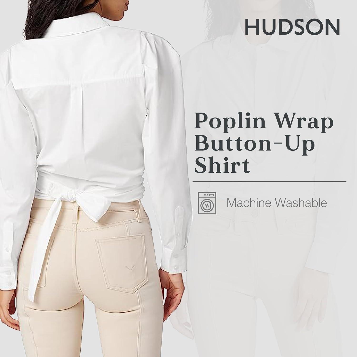 image:imageHUDSON Womens Wrap Poplin Button Up ShirtWhite
