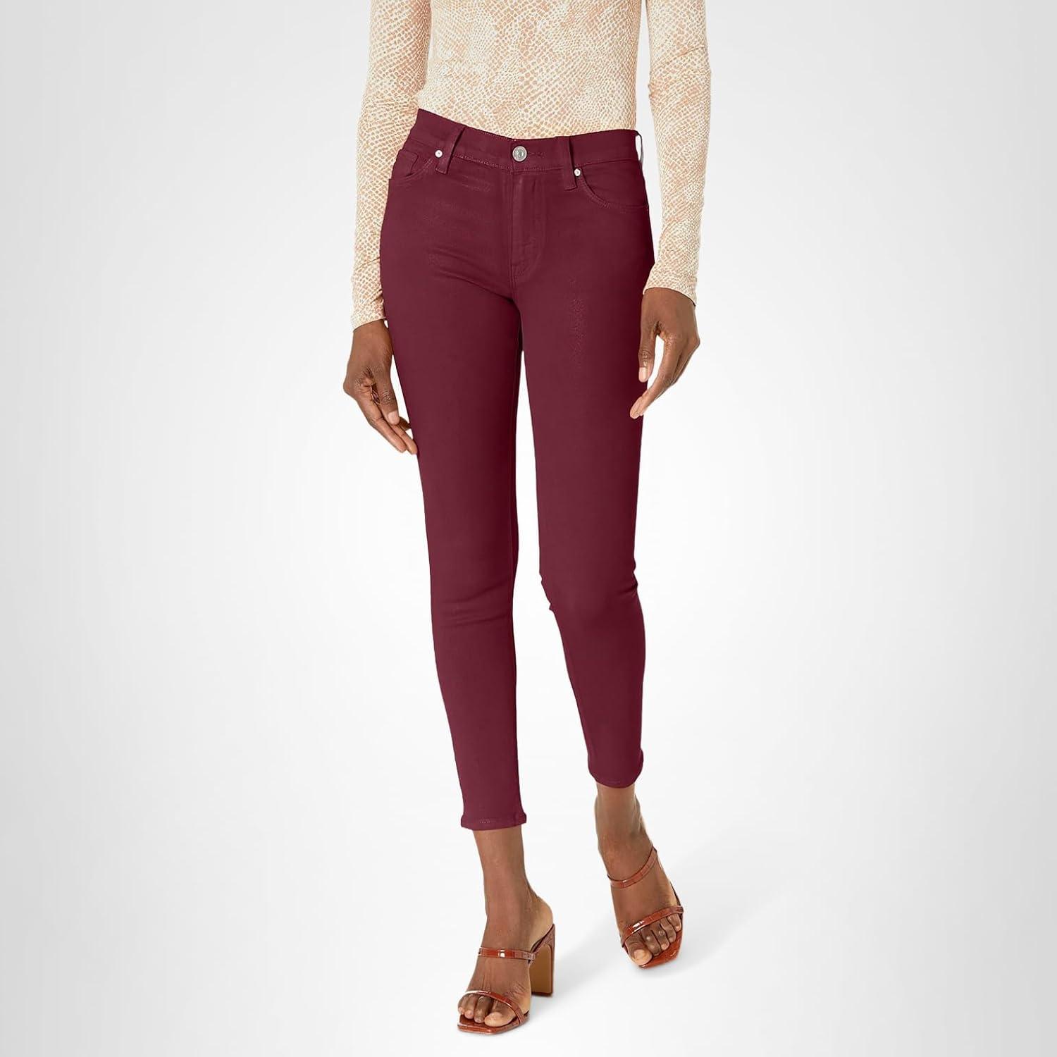image:imageHudson Jeans Womens Nico Midrise Ankle Super Skinny 5Pocket JeanCabernet Coated