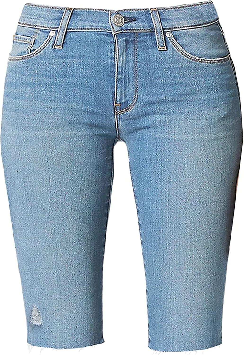 image:imageHUDSON Womens Amelia Mid Rise Knee ShortLights on