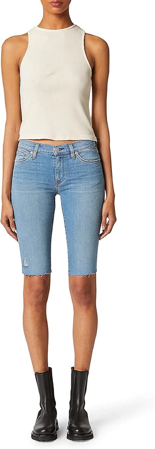 image:imageHUDSON Womens Amelia Mid Rise Knee ShortLights on
