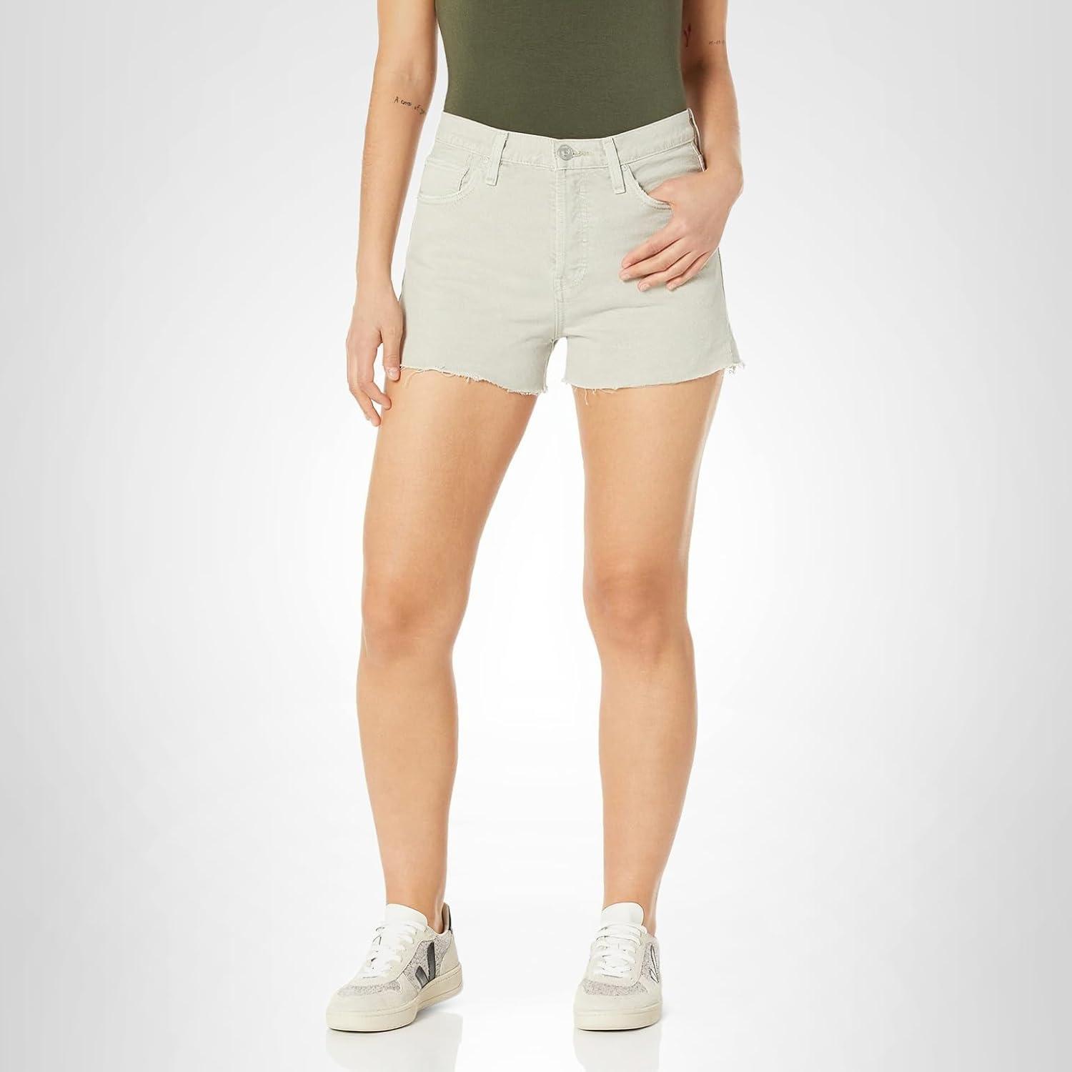image:imageHudson Jeans Womens Lori High Rise Cut Off Jean ShortDistressed Peyote