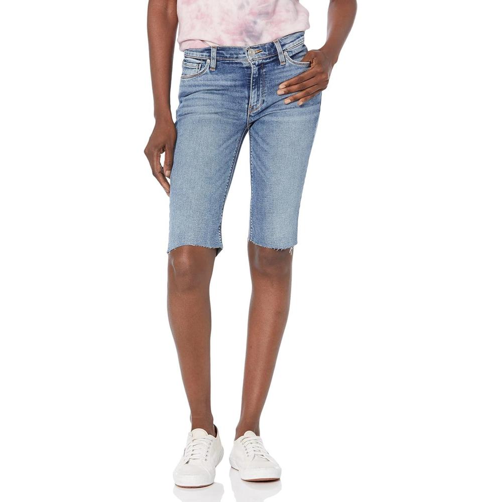 image:imageHUDSON Womens Amelia Mid Rise Knee ShortWine Light