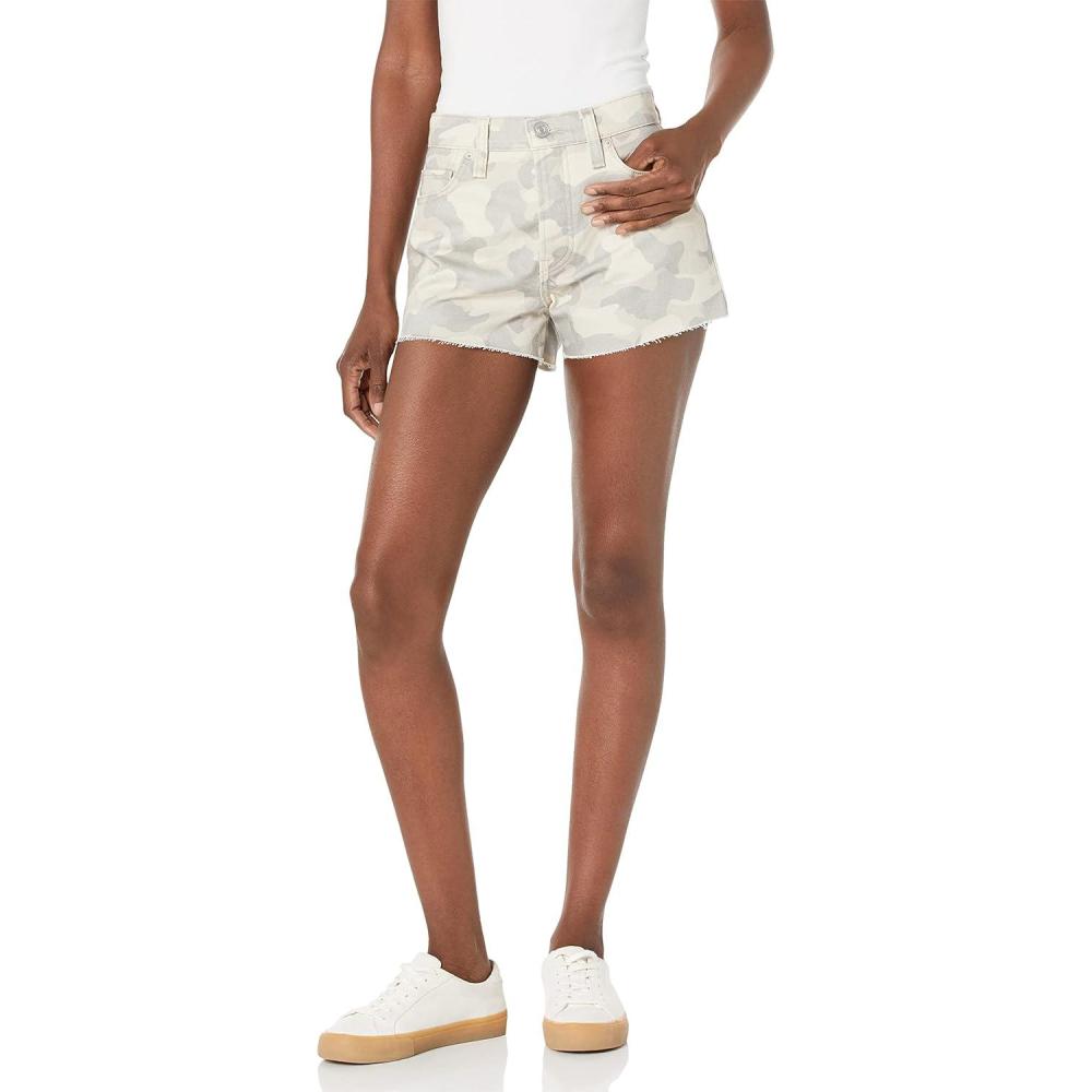image:imageHudson Jeans Womens Lori High Rise Cut Off Jean ShortPeyote Camo 2