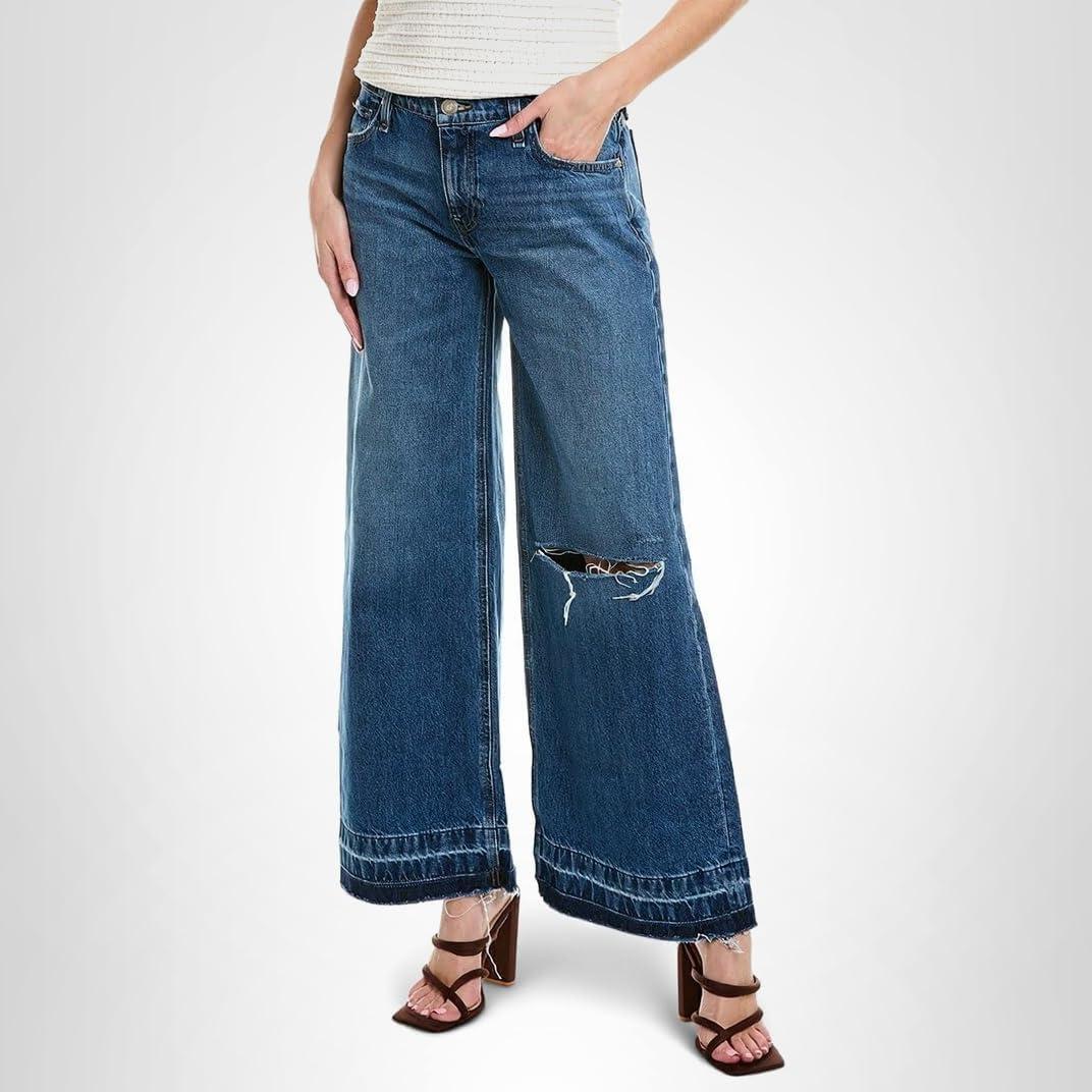 image:imageHUDSON Womens Freya MidRise Skater JeanRip Repair Winter