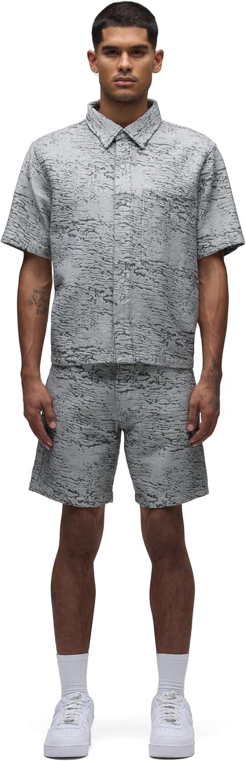 image:imageHUDSON Mens Clint Relaxed ShortBlack Jacquard