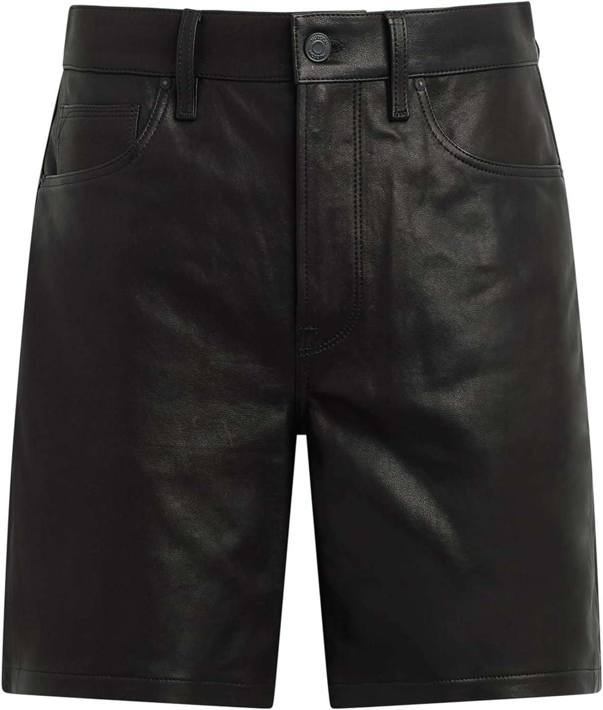 image:imageHUDSON Mens Clint Relaxed ShortBlack Leather