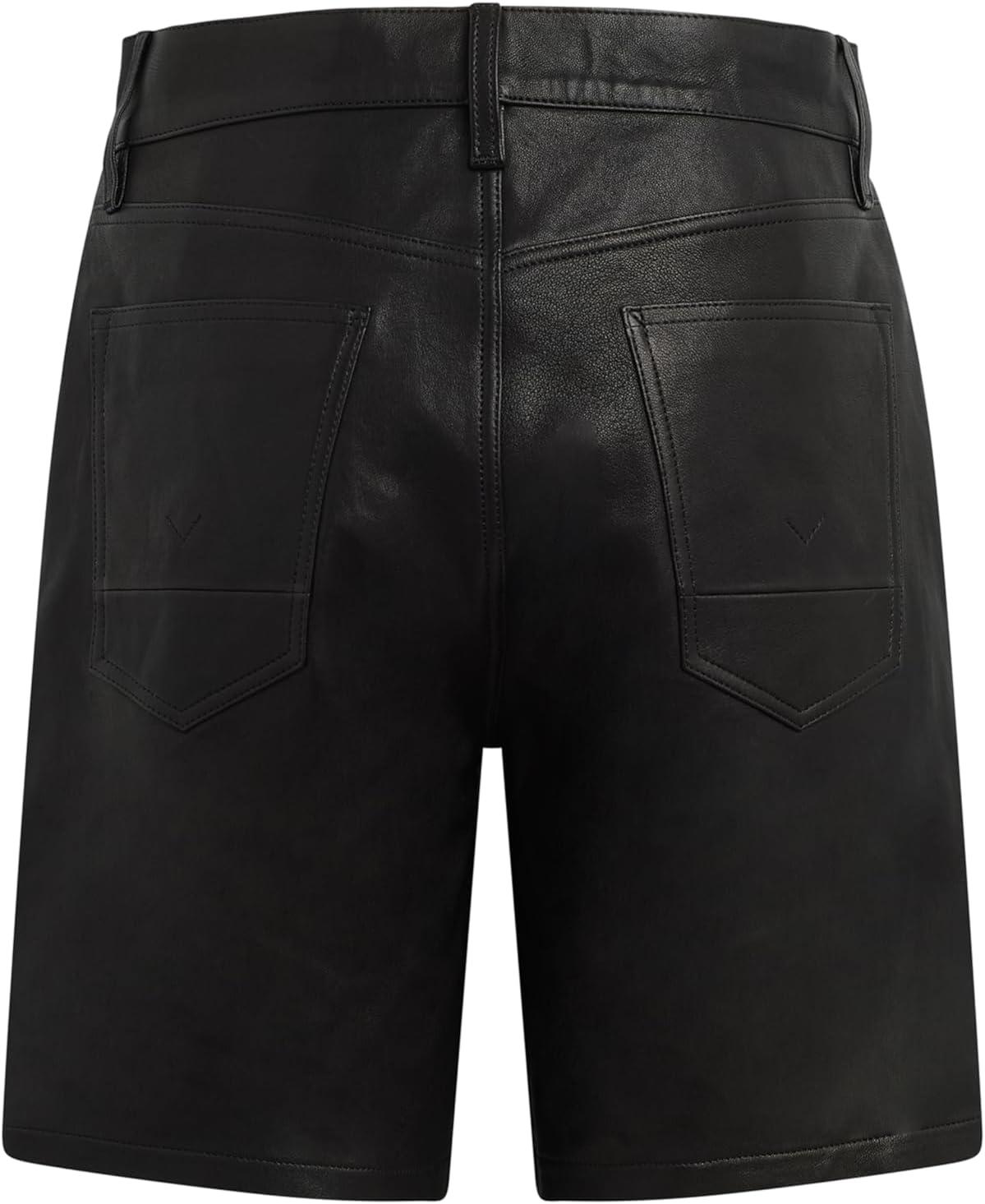 image:imageHUDSON Mens Clint Relaxed ShortBlack Leather