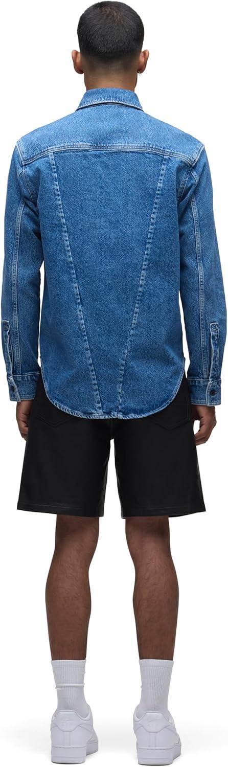 image:imageHUDSON Mens Clint Relaxed ShortBlack Leather