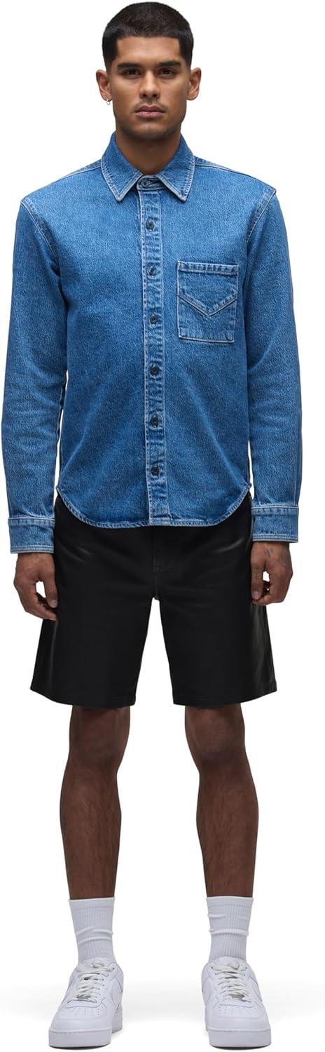 image:imageHUDSON Mens Clint Relaxed ShortBlack Leather