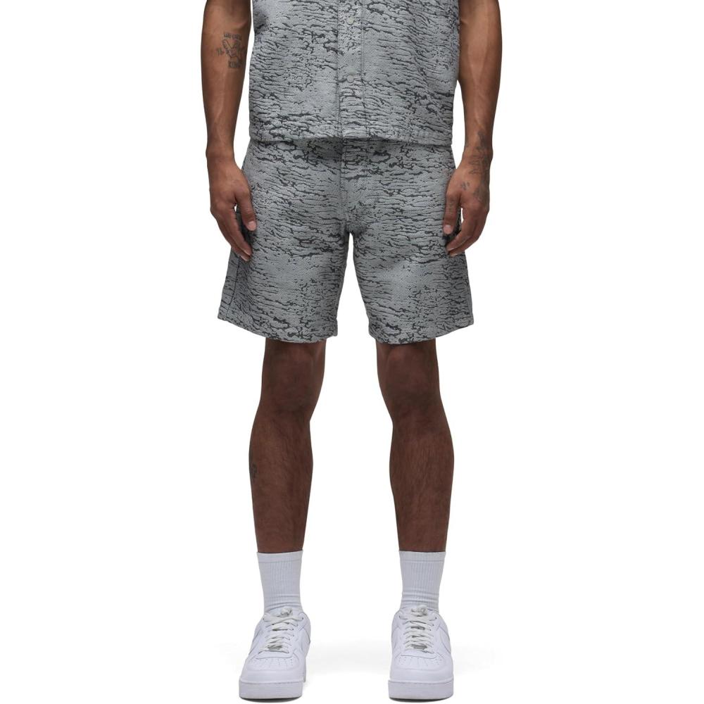 image:imageHUDSON Mens Clint Relaxed ShortBlack Jacquard