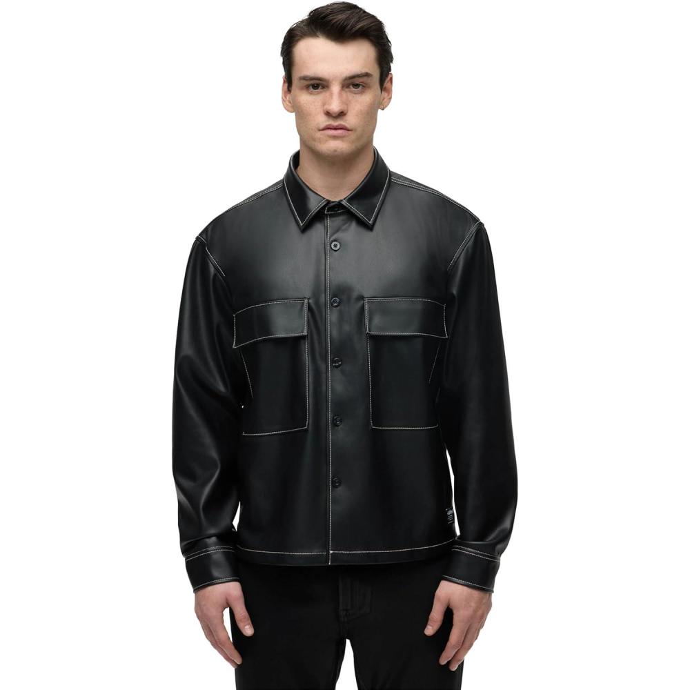 image:imageHUDSON Mens Shirt JacketBlack Sky